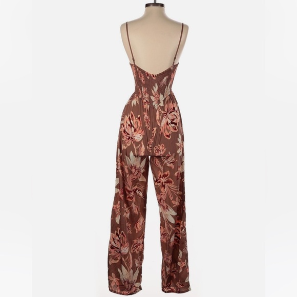 Band of the Free, Floral Brown Jumpsuit S - Picture 2 of 5